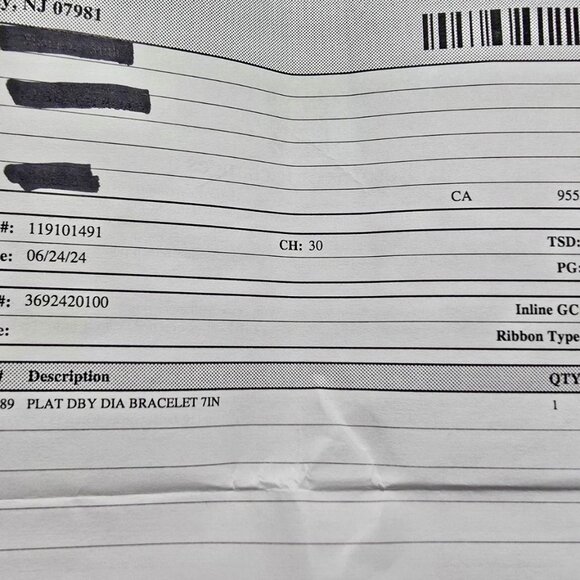 $2250 Tiffany Co Elsa Peretti 3 Diamonds By The Yard Platinum Bracelet 7 inches - Picture 10 of 10